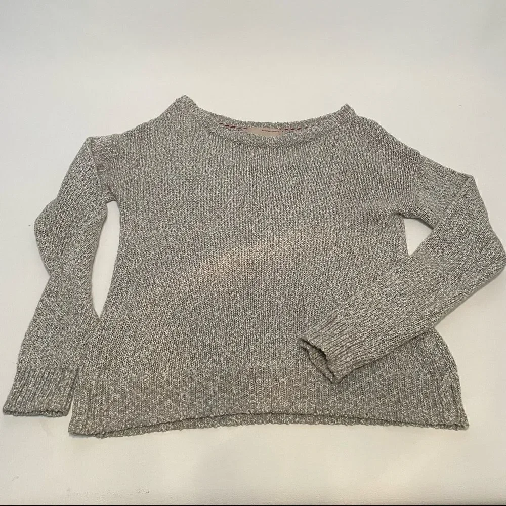 Banana Republic Heritage Collection 100% cotton gray pullover sweater Small - Picture 3 of 10
